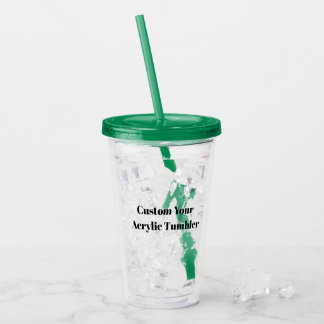 オリジナルのシンプルなカスタム16oz ダークグリーンを作成する アクリルタンブラー