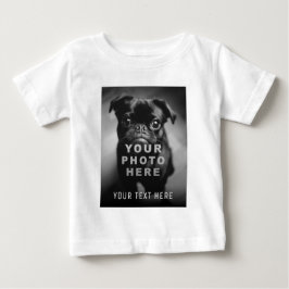オリジナルのシンプルな写真1枚とカスタムテキスト ベビーTシャツ