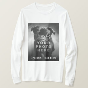オリジナルのシンプルな写真1枚とカスタムテキスト Tシャツ