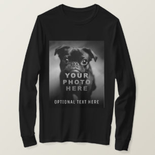 オリジナルのシンプルな写真1枚とカスタムテキスト Tシャツ