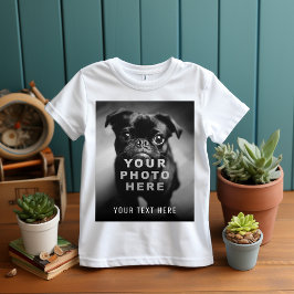 オリジナルのシンプルな写真1枚とカスタムテキスト Tシャツ
