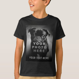オリジナルのシンプルな写真1枚とカスタムテキスト Tシャツ