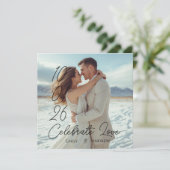 オリジナルのシンプルモダンな冬のウェディングカード 招待状 (スタンド正面)