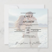 オリジナルのシンプルモダンな冬のウェディングカード 招待状 (裏面)
