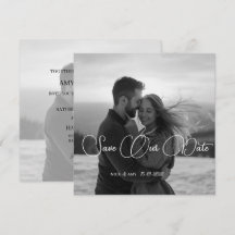 オリジナルのシンプルモダンな冬のウェディングカード