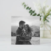 オリジナルのシンプルモダンな冬のウェディングカード 招待状 (スタンド正面)