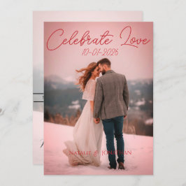 オリジナルのシンプルモダンな冬のウェディングカード 招待状