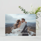 オリジナルのシンプルモダンな結婚式招待状 サンキューカード (スタンド正面)