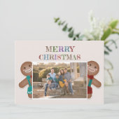 オリジナルのジンジャーブレッドファミリークリスマスフォトを作成 シーズンカード (スタンド正面)