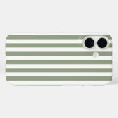 オリジナルのセージグリーンとホワイトのストライプ柄 Case-Mate iPhoneケース (裏面 (横))