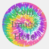 オリジナルのタイダイ クラシック ラウンド ステッカーを作成 ラウンドシール (正面)