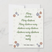 オリジナルのタイポグラフィーでデザインされたクリスマスカード シーズンカード (正面)