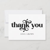 オリジナルのタイポグラフィ フラット サンクス サンキューカード (正面)
