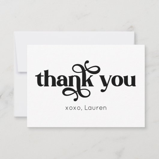 オリジナルのタイポグラフィ フラット サンクス サンキューカード (正面)