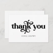 オリジナルのタイポグラフィ フラット サンクス サンキューカード (正面/裏面)