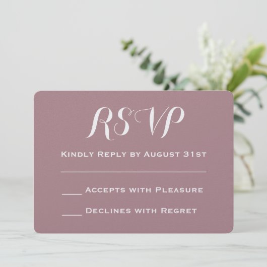 オリジナルのダスティローズの結婚式の出欠確認カードを作成 招待状 (スタンド正面)