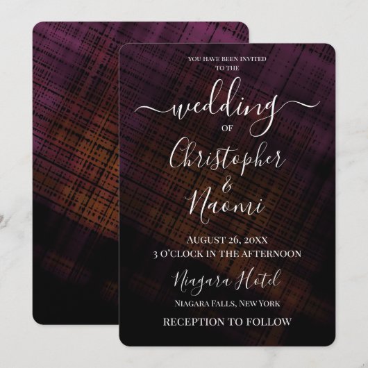 オリジナルのダーククロスハッチを作成 招待状 (正面/裏面)