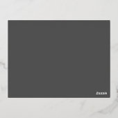 オリジナルのダークグレイのカスタムデザインを作成 箔招待状ポストカード (裏面)