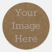 オリジナルのダークブラウン クラフト紙ボードプリントを作成 ラウンドシール (正面)