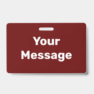 オリジナルのダークレッドとホワイトのテキストテンプレートを作成 バッジ