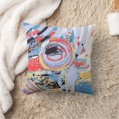 オリジナルのデジタル抽象絵画、現代アート クッション (ブランケット)