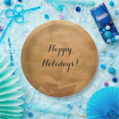 オリジナルのハッピーホリデーズ カッパーメタリックを作成 ペーパープレート (パーティー)