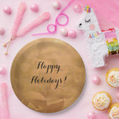 オリジナルのハッピーホリデーズ カッパーメタリックを作成 ペーパープレート (パーティー)