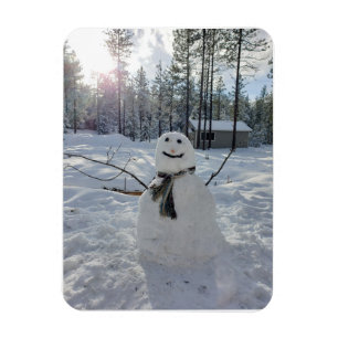 オリジナルのハッピー雪だるま冬の写真撮影 マグネット
