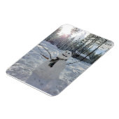 オリジナルのハッピー雪だるま冬の写真撮影 マグネット (左側)