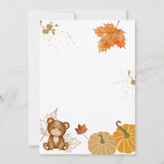 オリジナルのハロウィン秋のテディベアをデザインしよう 招待状 (正面)