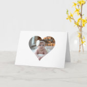 オリジナルのハート型写真をデザイン カード (黄色い花)