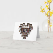 オリジナルのハート型写真コラージュをデザイン カード (黄色い花)