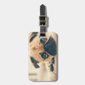 オリジナルのパグの写真を入れたトラベルラゲッジタグ ラゲッジタグ (正面縦)