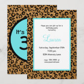 オリジナルのヒョウ柄 30歳の誕生日招待状 招待状 (正面/裏面)