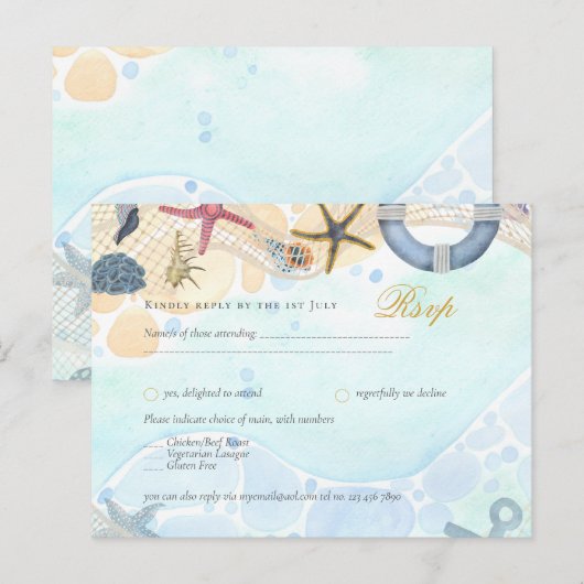 オリジナルのビーチ・コースト・ナウチカル・イベント招待状をデザインしよう ポストカード (正面/裏面)