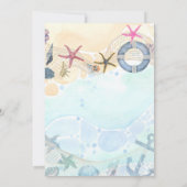 オリジナルのビーチ・コースト・ナウチカル・イベント招待状をデザイン 招待状 (裏面)