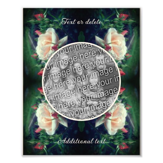 オリジナルのピンクのバラと花芽の8x10写真をカスタマイズ フォトプリント (正面)