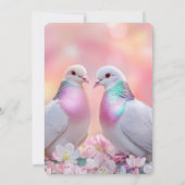 オリジナルのピンクの虹の鳩の結婚式 招待状 (裏面)