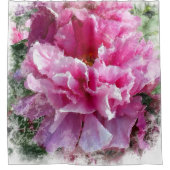 *~*オリジナルのピン絵画ク·ピーニー·フローラ·フラワーAR1 シャワーカーテン (正面)