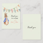 オリジナルのピーターうさぎとガーランドの「ありがとう」 ノートカード (正面/裏面)