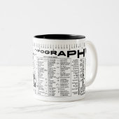 オリジナルのフォント私タイポグラフィ ツートーンマグカップ (正面右)