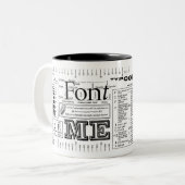 オリジナルのフォント私タイポグラフィ ツートーンマグカップ (正面左)