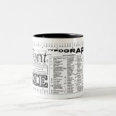 オリジナルのフォント私タイポグラフィ ツートーンマグカップ (中央)
