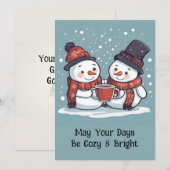 オリジナルのフラット雪だるまホリデーカード シーズンカード (正面/裏面)