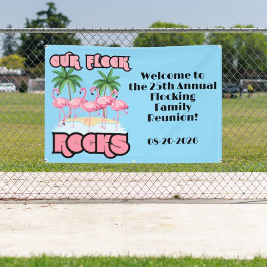 オリジナルのフロック ロックス カスタム フラミンゴ ファミリー リユニオン 横断幕 (インサイチュ)