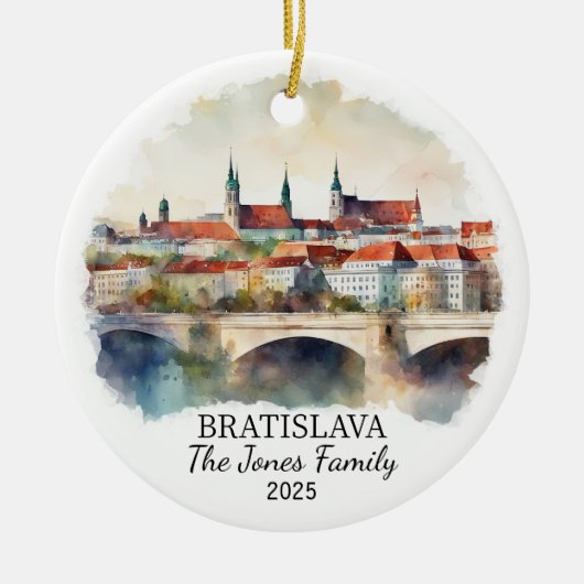 オリジナルのブラチスラヴァオーナメント、スロバキアギフト セラミックオーナメント (正面)