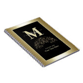 オリジナルのブラックとゴールドのスクリプト署名 ノートブック (右側)