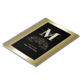 オリジナルのブラックとゴールドのスクリプト署名 ノートブック (左側)