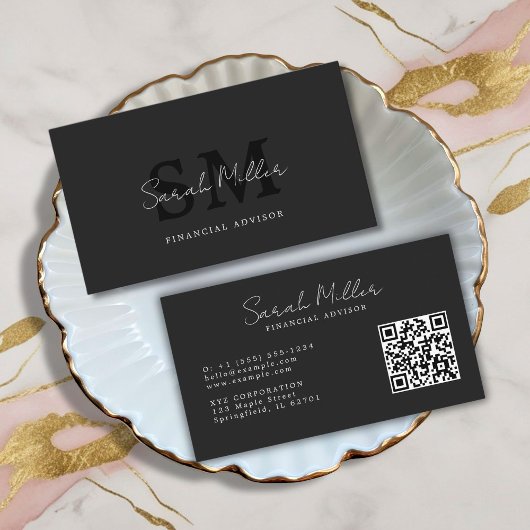 オリジナルのブラックQRコードを作成する 名刺