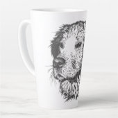 オリジナルのペットの犬を作成 カフェラテマグ (左アングル)